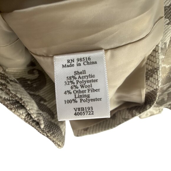 Coldwater Creek Brocade Jacket Size 10 Floral Tapestry Blazer Boho Chic Artsy - Picture 7 of 8